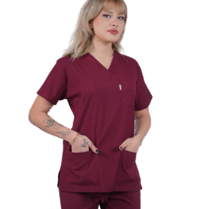 Kadın Bordo Scrubs Takım